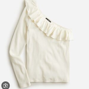 J. CREW- NWT One shoulder ribbed knit top